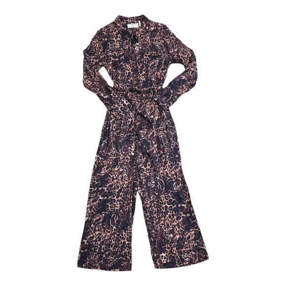One Teaspoon Leopard Print Big Cat Bad Valentine Jumpsuit L - Picture 2 of 5